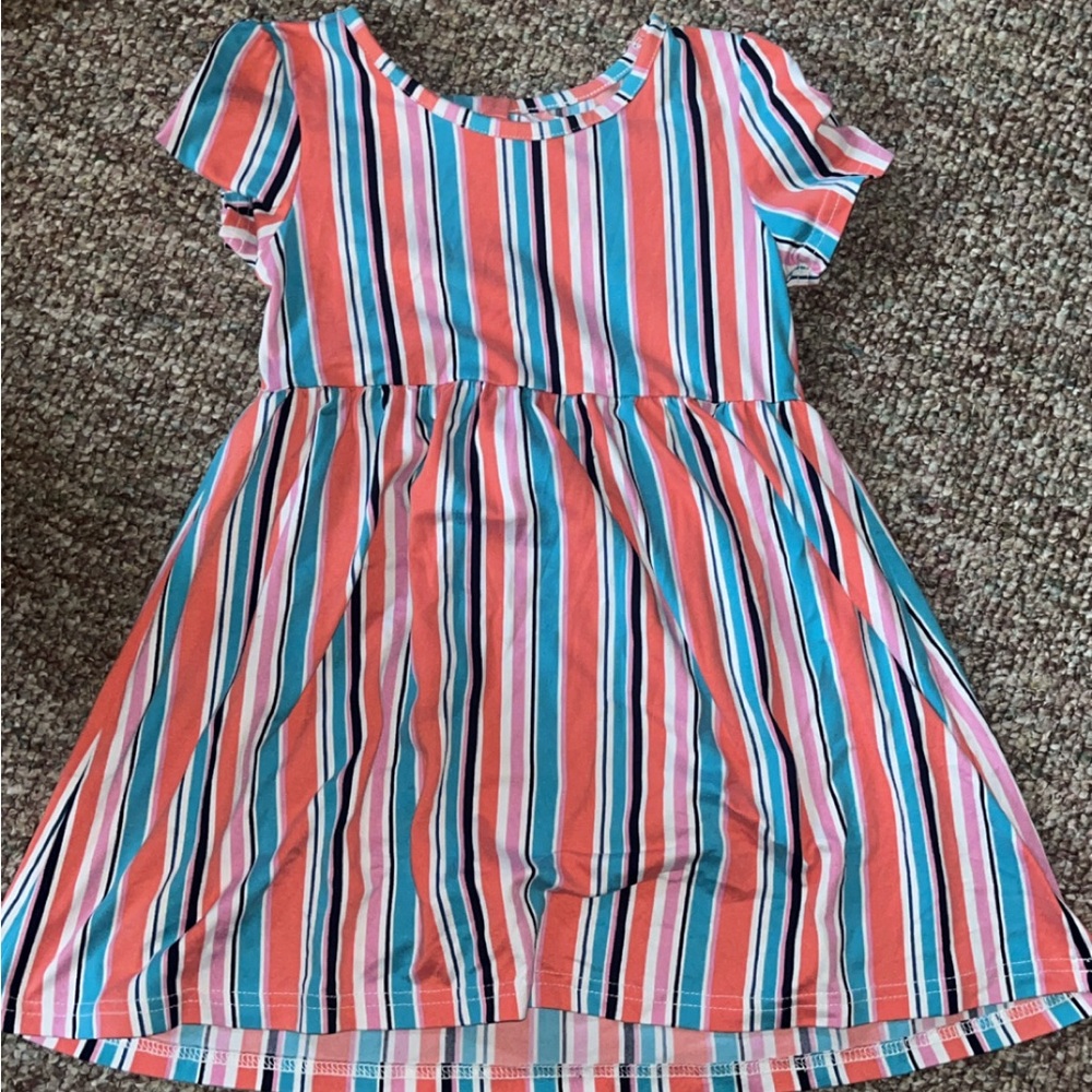 Striped Multicolor Kids Dress